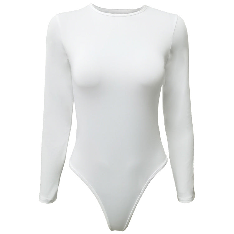 2025 Europe and the United States cross-border autumn and winter women's clothing Amazon casual base coat long sleeve tight jumpsuit bodysuit