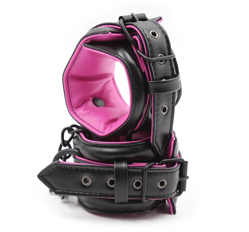 Sex Toys Couple Leather Bdsm Bondage Suit 3pcs Restraint Collar Ankle Sleeve Handcuffs for Sex Bondage Suit Adult Female