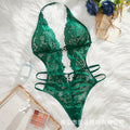Y Adult Products Sexy Bodysuit Temptation Set Transparent Suspenders Lace Outfit Large Size Uniform Green 23101
