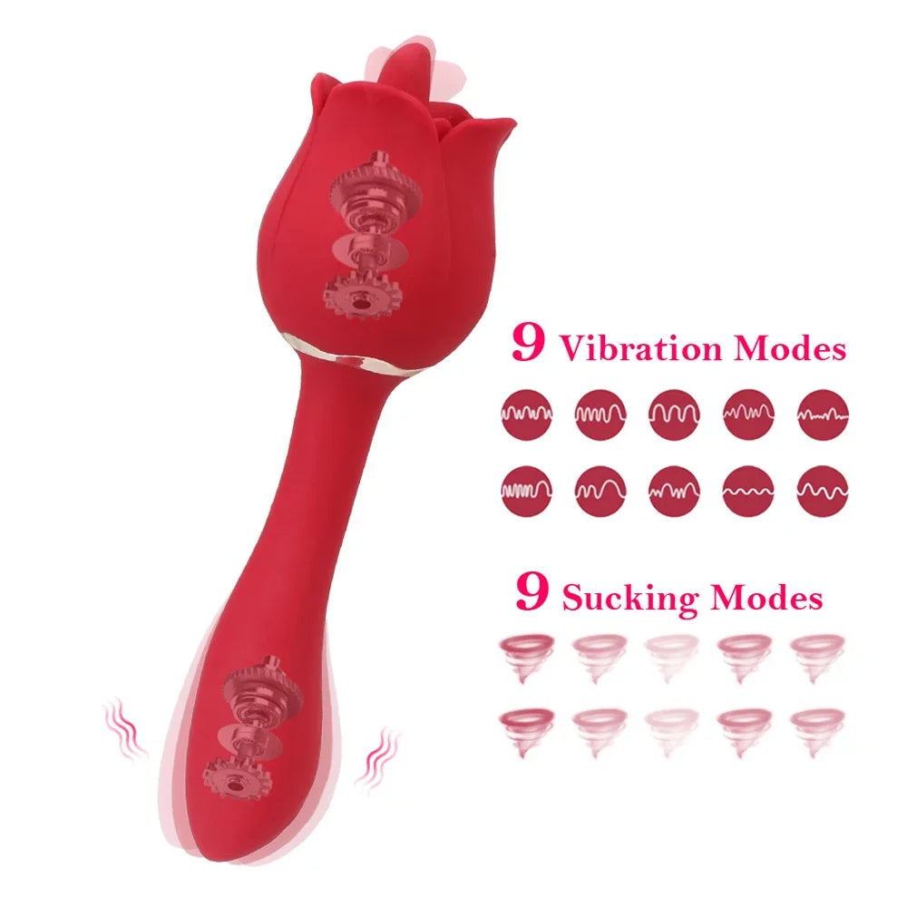 Erotic Rose Rod Vibrators For Women Clitoris Licks Nipple Sucker Sucks Anal Plug Fake Dildos Female Masturbator Sex Toys Adults
