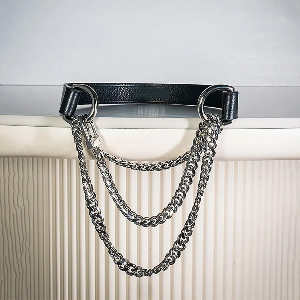 SM Genuine Leather Erotic Collar Punk Collar Choker Neckband Adult Couple Bondage Cosplay Luxury Necklace Personality Fashion