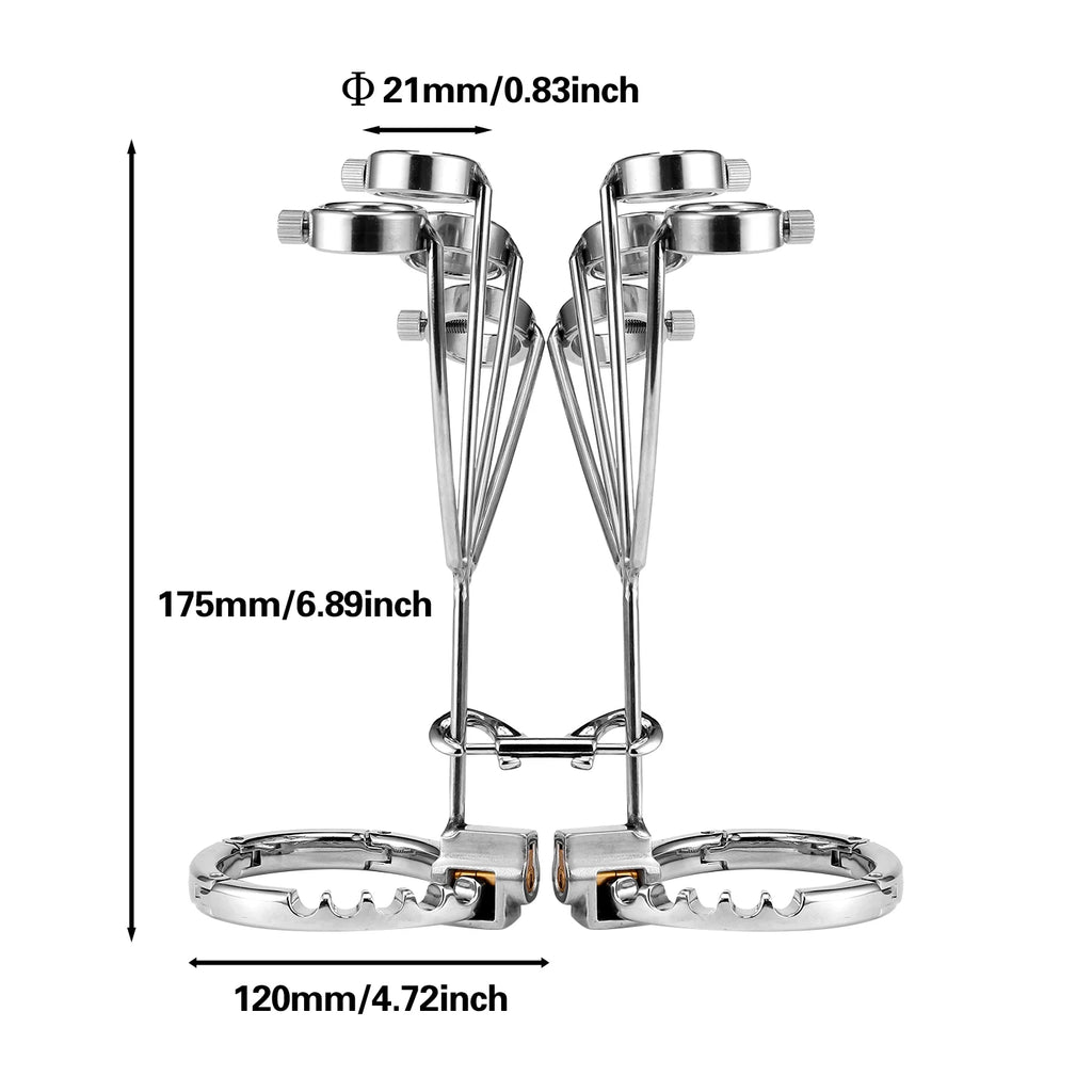 1set,Ring Handcuffs, Stainless Steel Ring, Screw Adjustment, BDSM Bondage Sex Toy, Unisex Adult Sex Toys for Men Women, Pleasure