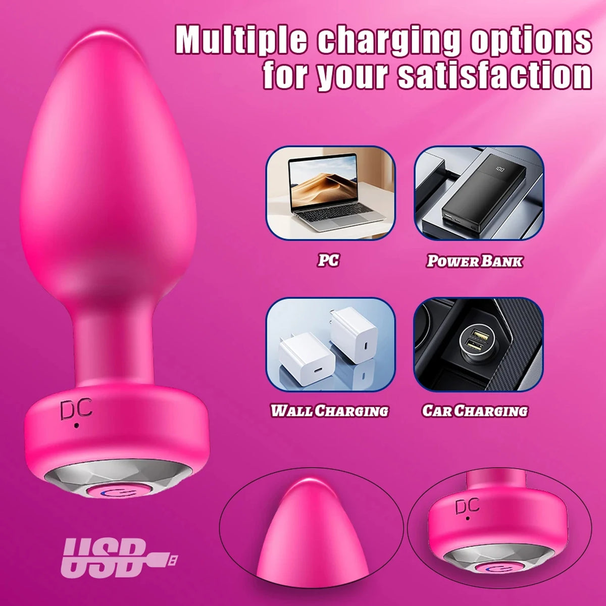Anal Plug Vibrating Butt Plug Adult Sex Toys with APP & Remote Control Clitoral Vibrator 10 Vibration Modes for Men Women Couple