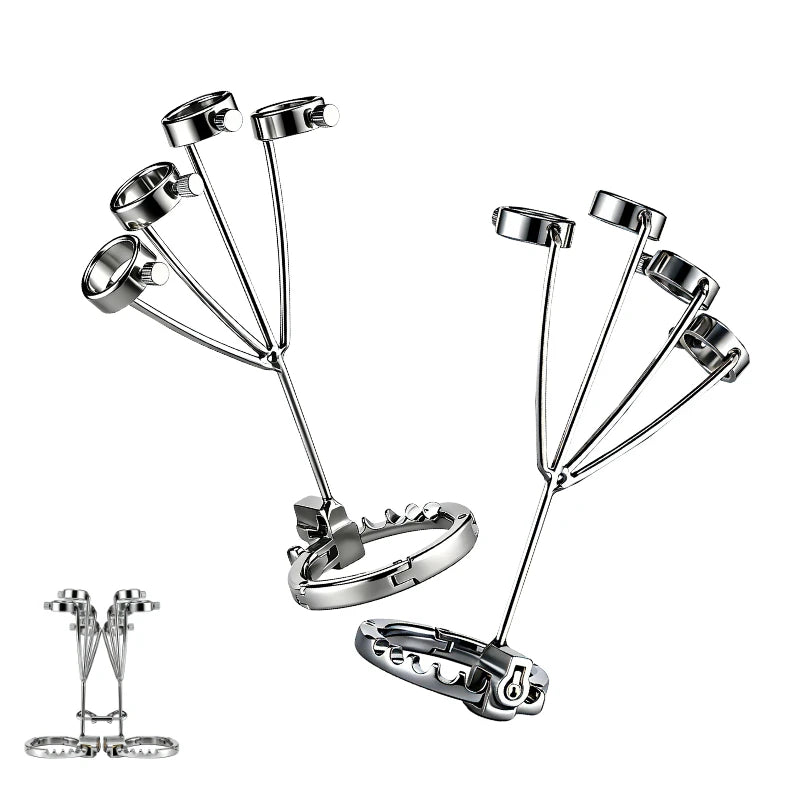 1set,Ring Handcuffs, Stainless Steel Ring, Screw Adjustment, BDSM Bondage Sex Toy, Unisex Adult Sex Toys for Men Women, Pleasure