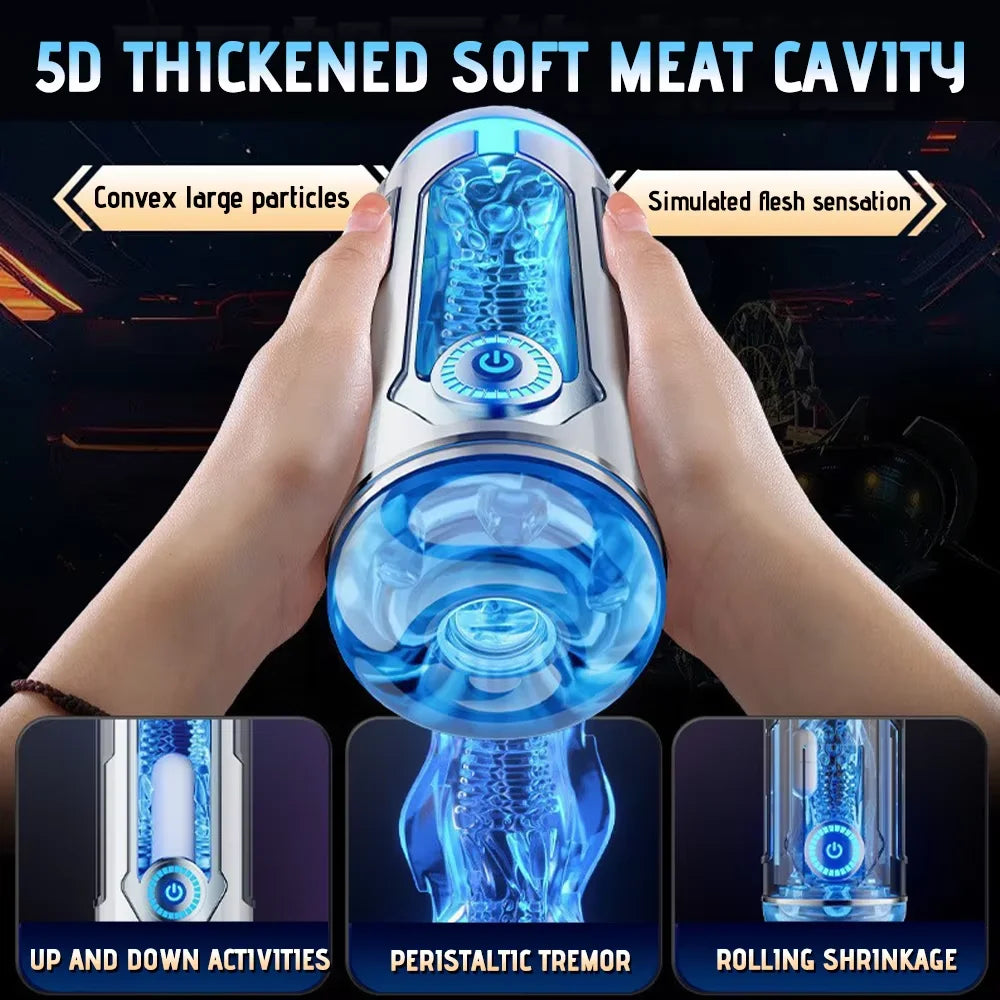 Automatic Male Masturbator Penetration Insert Powerful Suction Mount Penis Trainer Vibrator Pocket Pussy Adult Sex Toys for Men