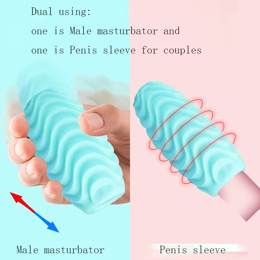 Male Masturbator Egg Erotic Toy for Adultl Silicone Penis Exercise Masturbation Cup Sex Toys for Men Protable Blowjob Sex Shop
