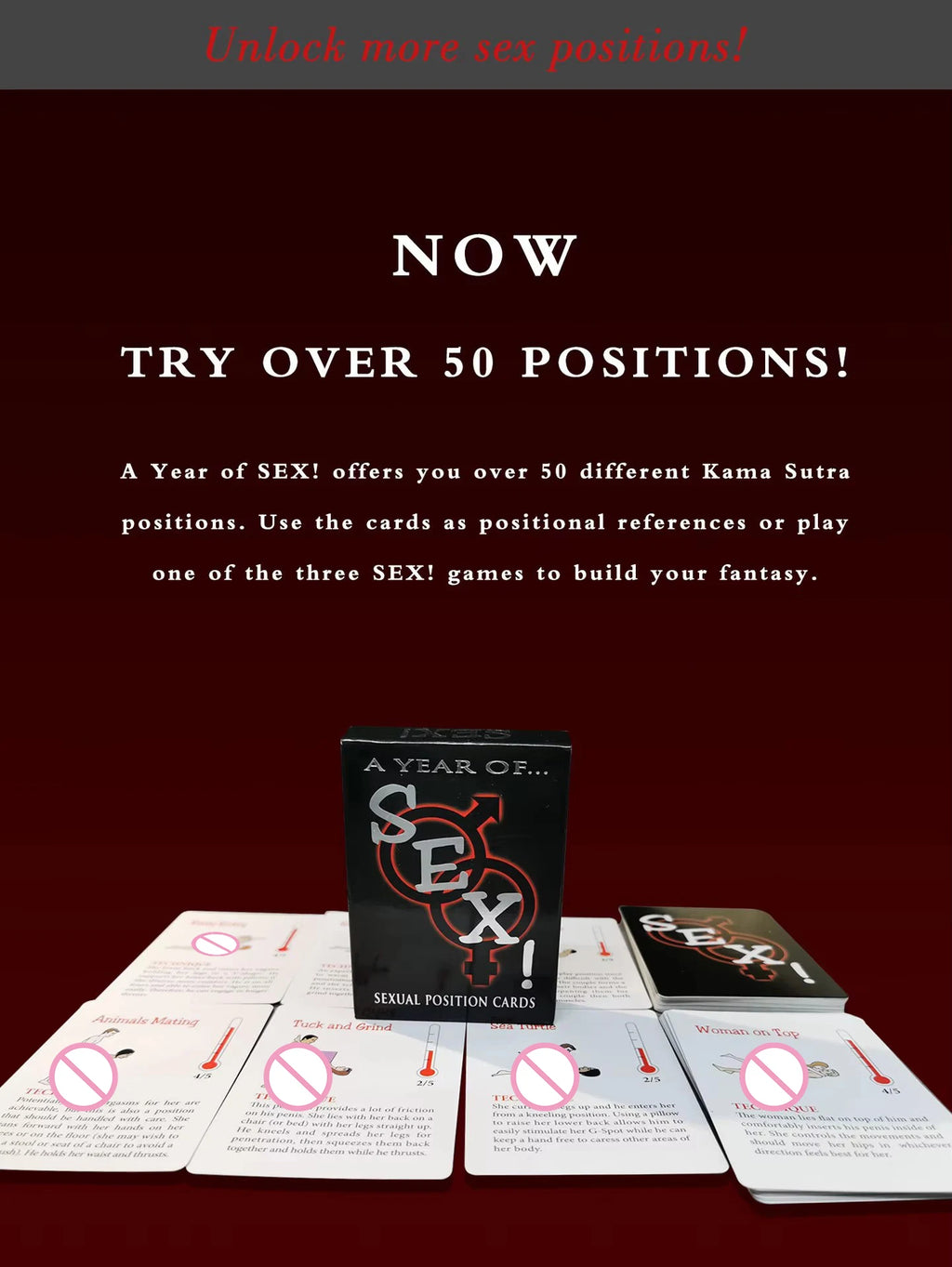 English Sexual Position Cards Role Playing Adult Games Bedroom Commands A Year Of Sex Toys For Couples 18+ Erotic Products