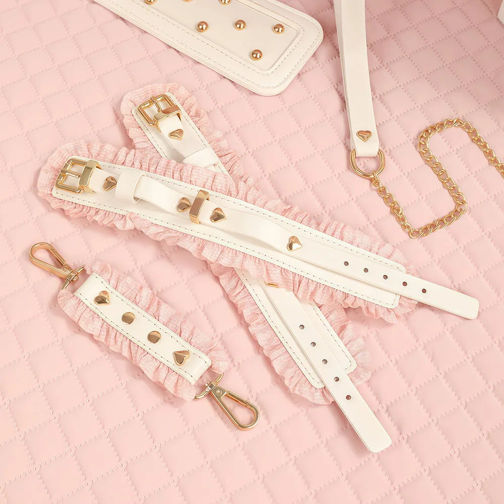 6 PCS BDSM Products Bondage Sex Toy Kits Maid Role Play Restraints Kit Sex Toys Handcuffs Collar Gag Eye Mask Couples Sex Tools