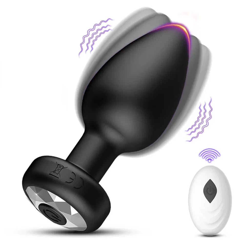 Anal Plug Vibrating Butt Plug Adult Sex Toys with APP & Remote Control Clitoral Vibrator 10 Vibration Modes for Men Women Couple