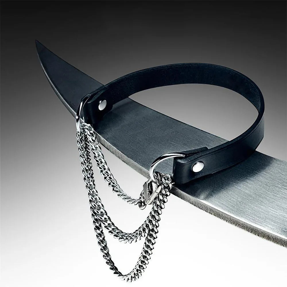 SM Genuine Leather Erotic Collar Punk Collar Choker Neckband Adult Couple Bondage Cosplay Luxury Necklace Personality Fashion