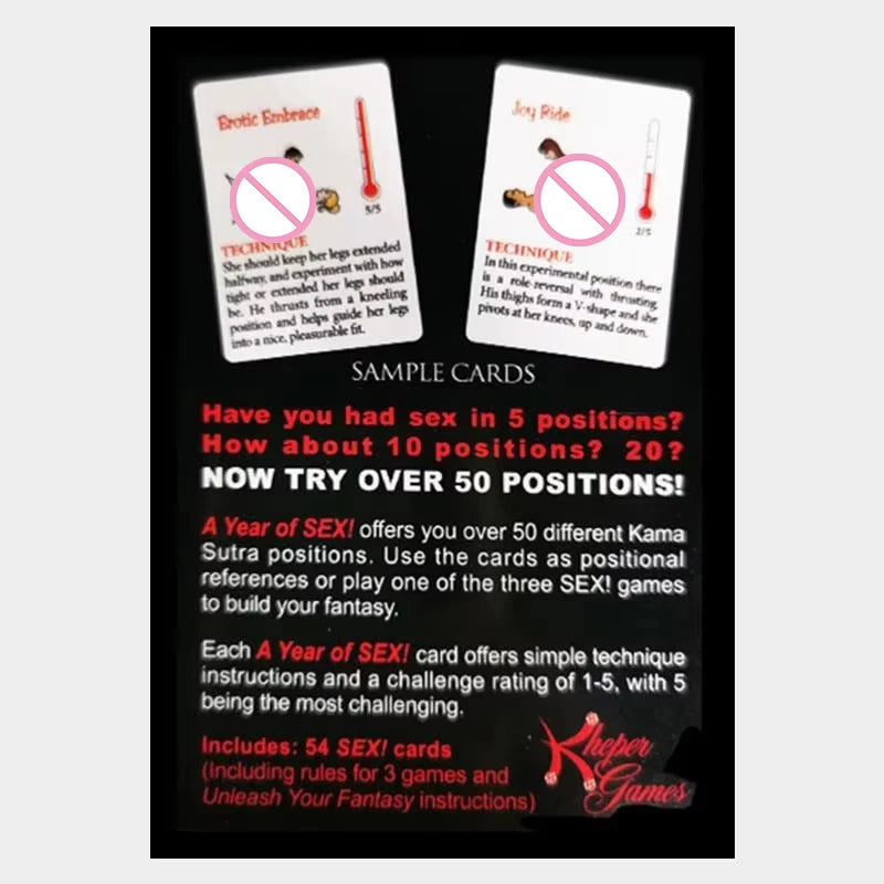 English Sexual Position Cards Role Playing Adult Games Bedroom Commands A Year Of Sex Toys For Couples 18+ Erotic Products