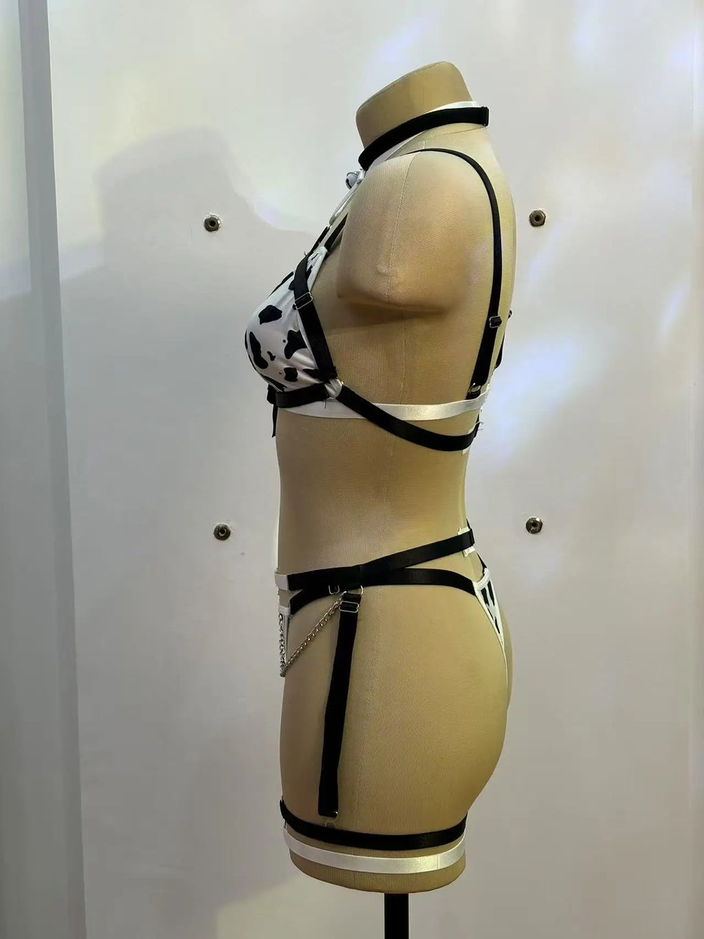 Sexy Lingerie Suit Spotted Sexy Neck Halter Pure Sensual Uniform Lingerie Split Set Women's Sexy Halter Underwear Suit