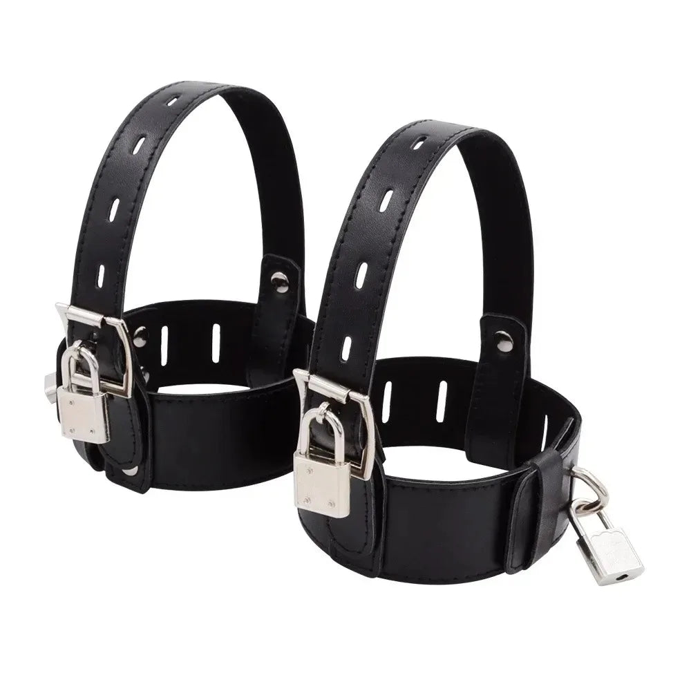 Lockable PU Leather Ankle Cuff Straps For High Heels BDSM Bondage Restraint Fetish Erotic Accessory Toy For Adult Women Couple
