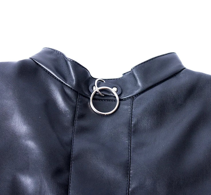 SM Games Bondage Straight Jacket Harness,Slave Role Gimp Costumes Sextoys BDSM Leather Lingerie Straitjacket with Crotch Strap