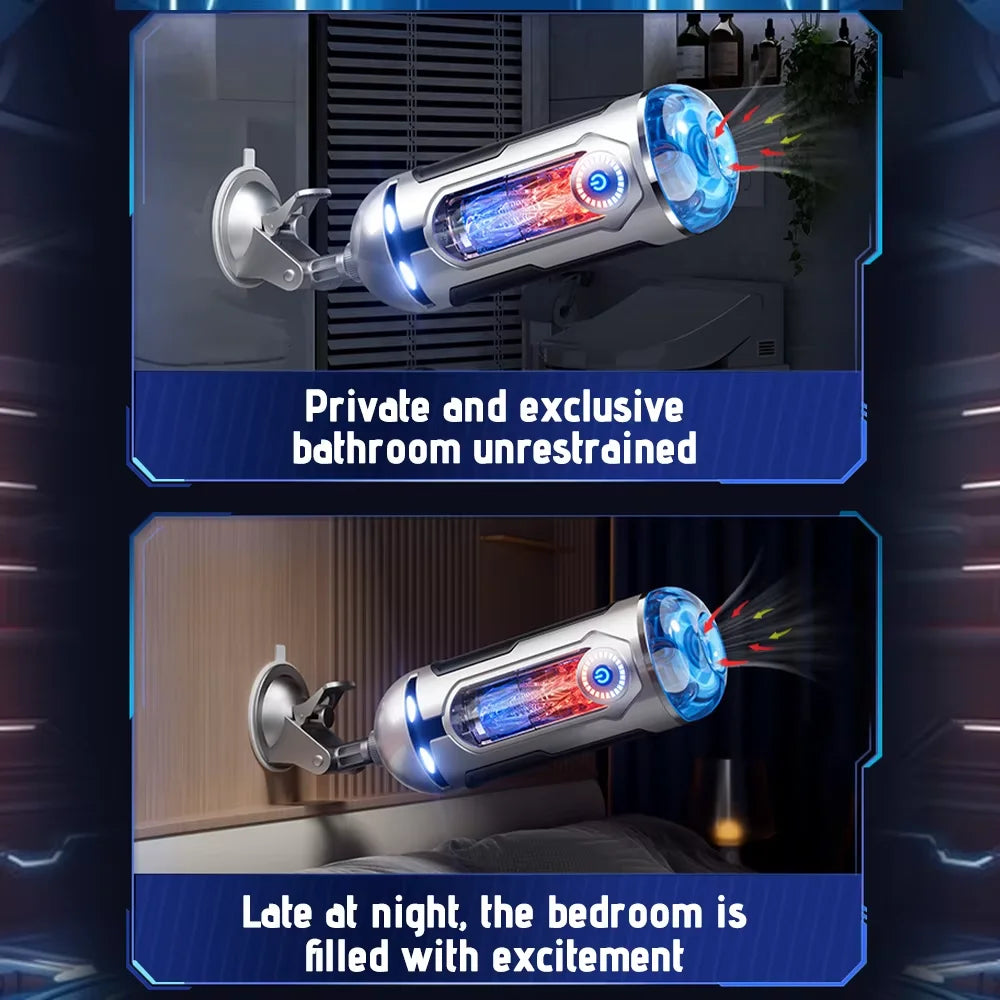 Automatic Male Masturbator Penetration Insert Powerful Suction Mount Penis Trainer Vibrator Pocket Pussy Adult Sex Toys for Men