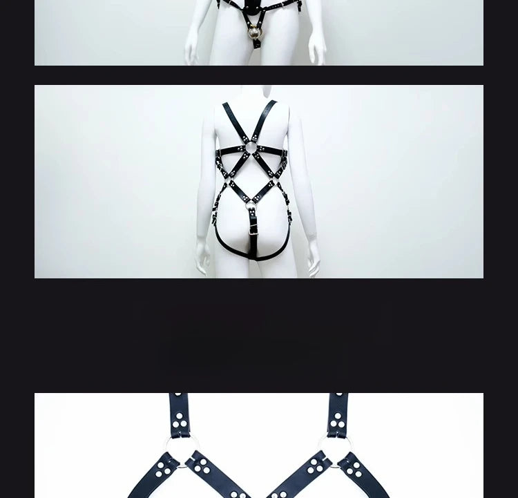 Full Body Bondage Bondage Restraint Straps BDSM Leather Chastity Belt Adult Products Exotic Sex Toys Sissy Adjustable Straps18+