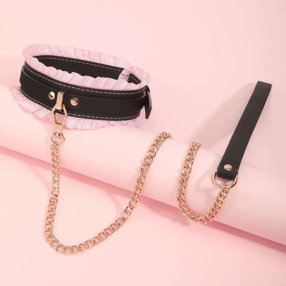 6 PCS BDSM Products Bondage Sex Toy Kits Maid Role Play Restraints Kit Sex Toys Handcuffs Collar Gag Eye Mask Couples Sex Tools