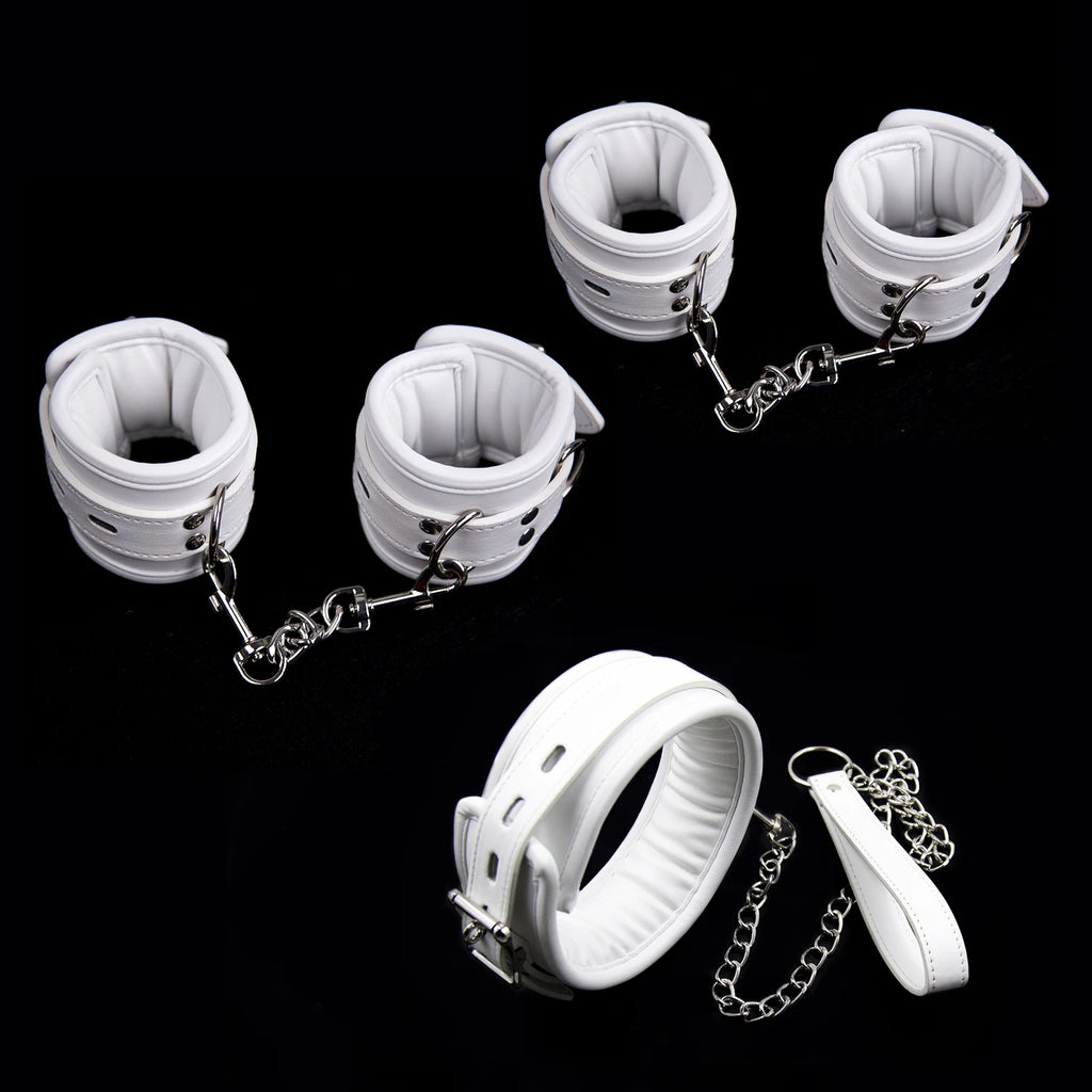 Puppy Play Soft and Comfortable Bondage Restraints Handcuffs Collar Wrist Ankle Cuffs for Fetish Erotic Adult Sex Games Couple