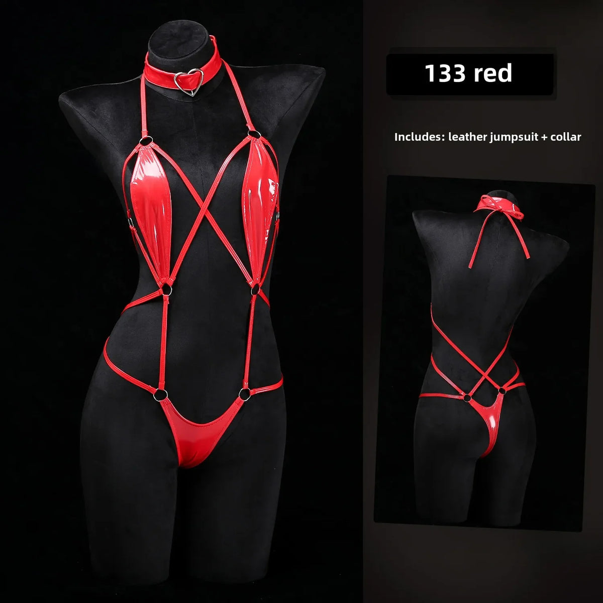 Sex Underwear One-Piece Bundle Set Open Crotch Sex Sexy Set Lacquer Leather Sexy Lingerie Latex Color Lure Anime Cosplay