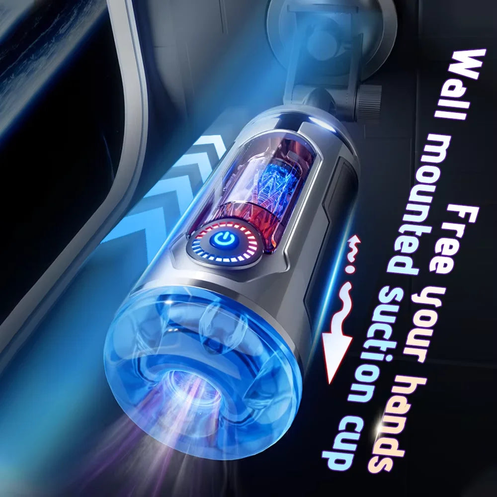 Automatic Male Masturbator Penetration Insert Powerful Suction Mount Penis Trainer Vibrator Pocket Pussy Adult Sex Toys for Men