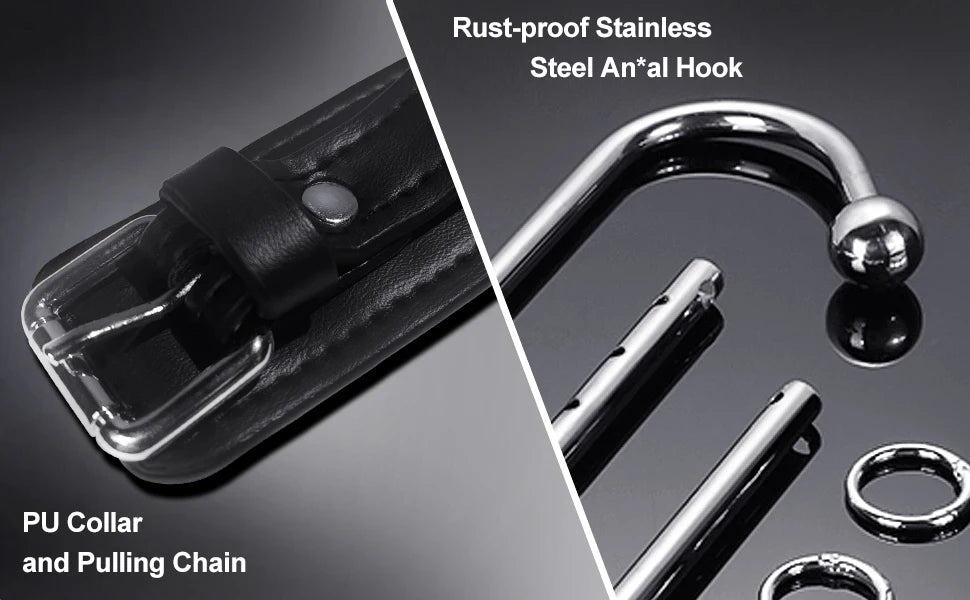 Anal Hook Sex Bondage BDSM Kit Bed Restraints Set with Traction Chain Slave Straps with Handcuff Collar Ankle Cuffs SM Game Play