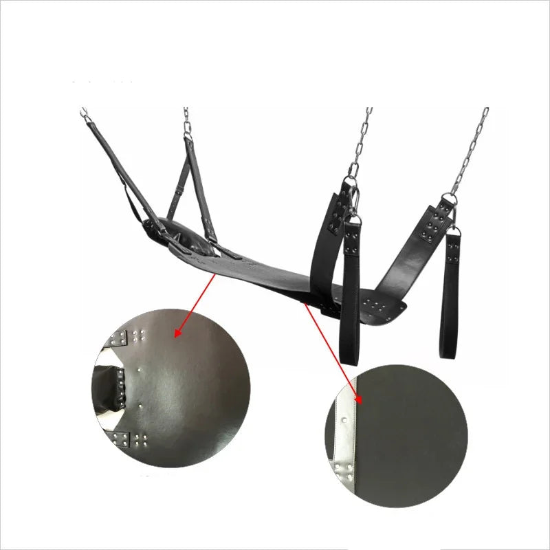 Super Load-Bearing 2 Layer Leather Sex Hammock Swing Chair Sling Bed Pillow BDSM Bondage Sex Toys for Couples Adults 18+ Games