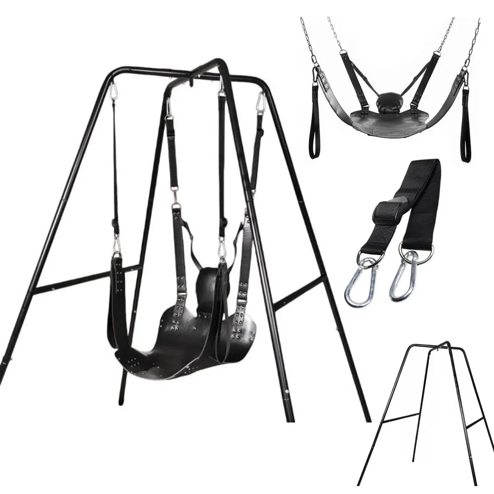 Super Load-Bearing 2 Layer Leather Sex Hammock Swing Chair Sling Bed Pillow BDSM Bondage Sex Toys for Couples Adults 18+ Games