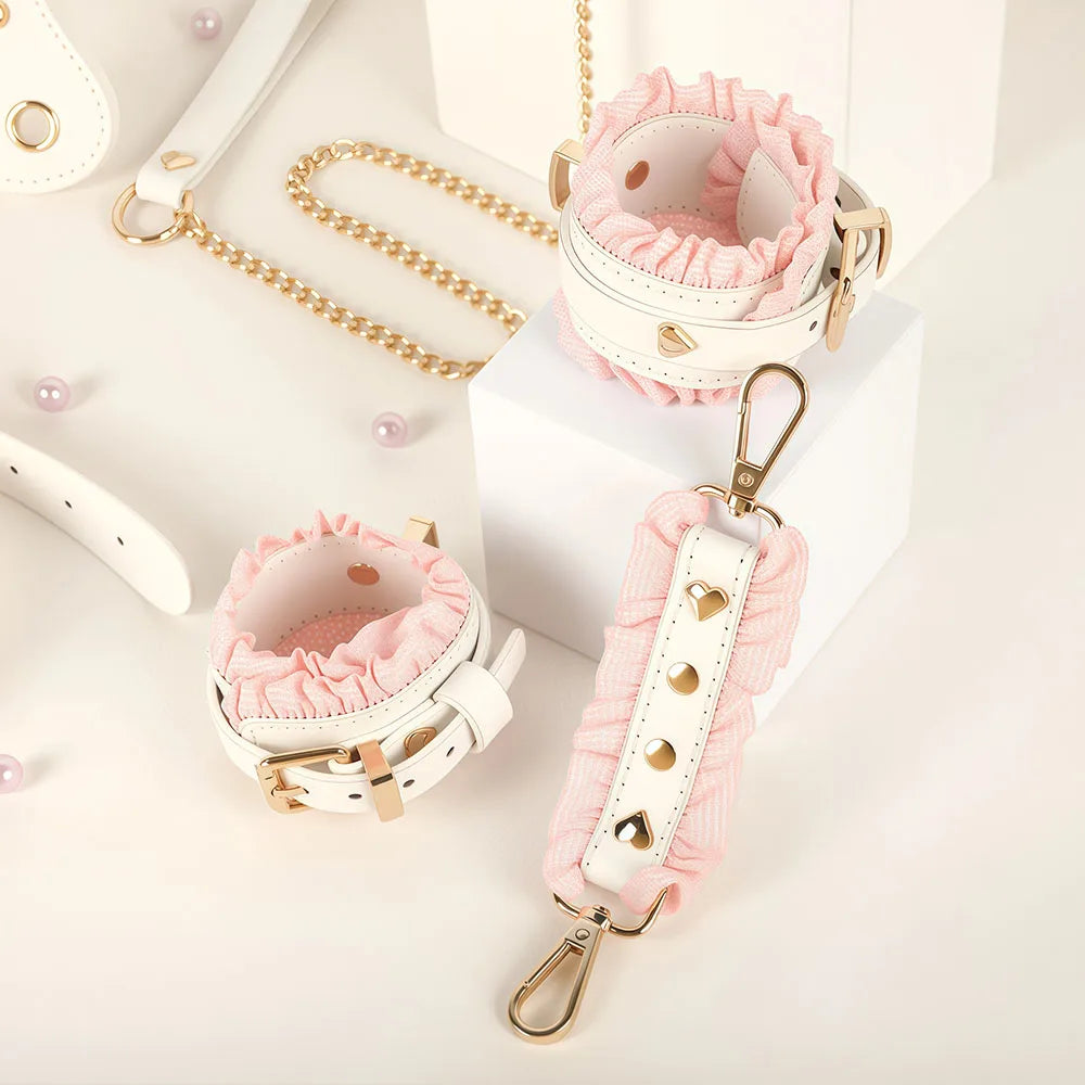 6 PCS BDSM Products Bondage Sex Toy Kits Maid Role Play Restraints Kit Sex Toys Handcuffs Collar Gag Eye Mask Couples Sex Tools